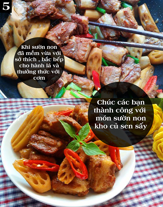 Món sườn non kho củ sen sấy ngon khó cưỡng